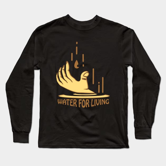 water for living illustration Long Sleeve T-Shirt by Kitostd